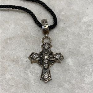 Large Sterling Silver cross with CZs